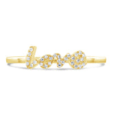 0.07ct 14k Yellow Gold Diamond "Love " Ring